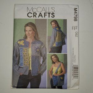 McCall's Crafts M4798 Quilted Vest Pattern Unused